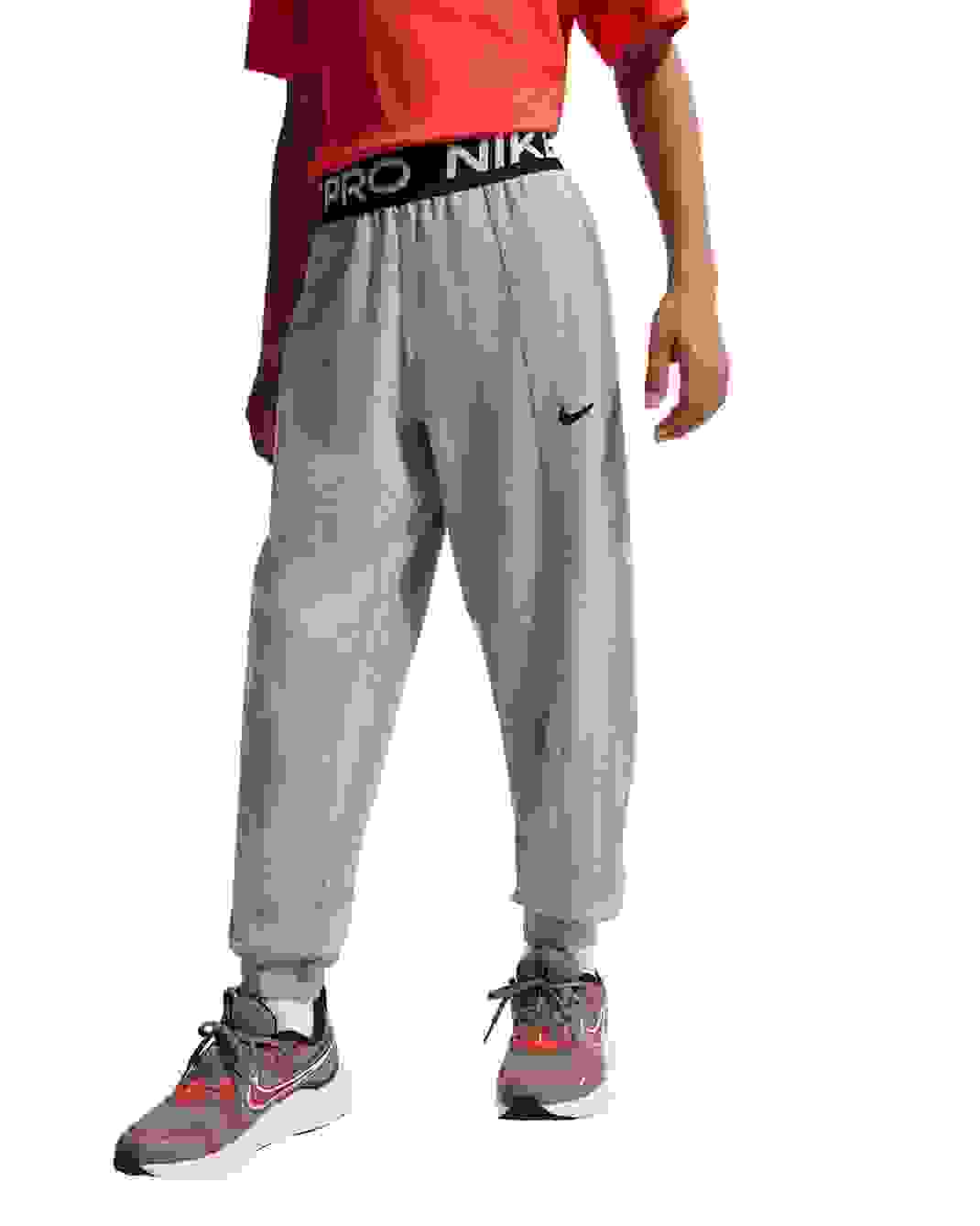 Nike Pro Dri-FIT Big Boys' Grey Fleece Pants